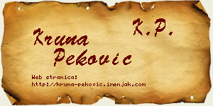 Kruna Peković vizit kartica